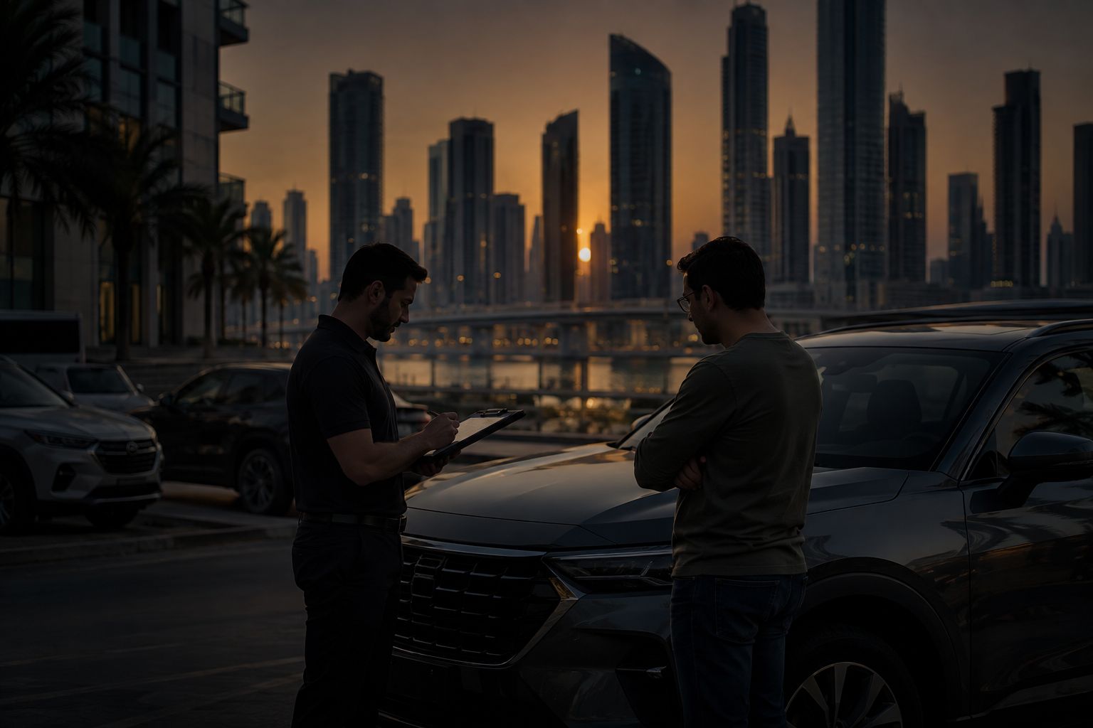 Used car buyer at ADNOC Al Mushrif in Abu Dhabi