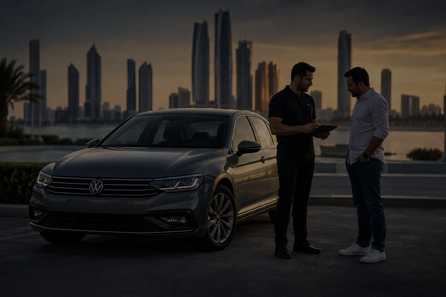 We Buy Cars service helping a car owner sell a used vehicle in Abu Dhabi