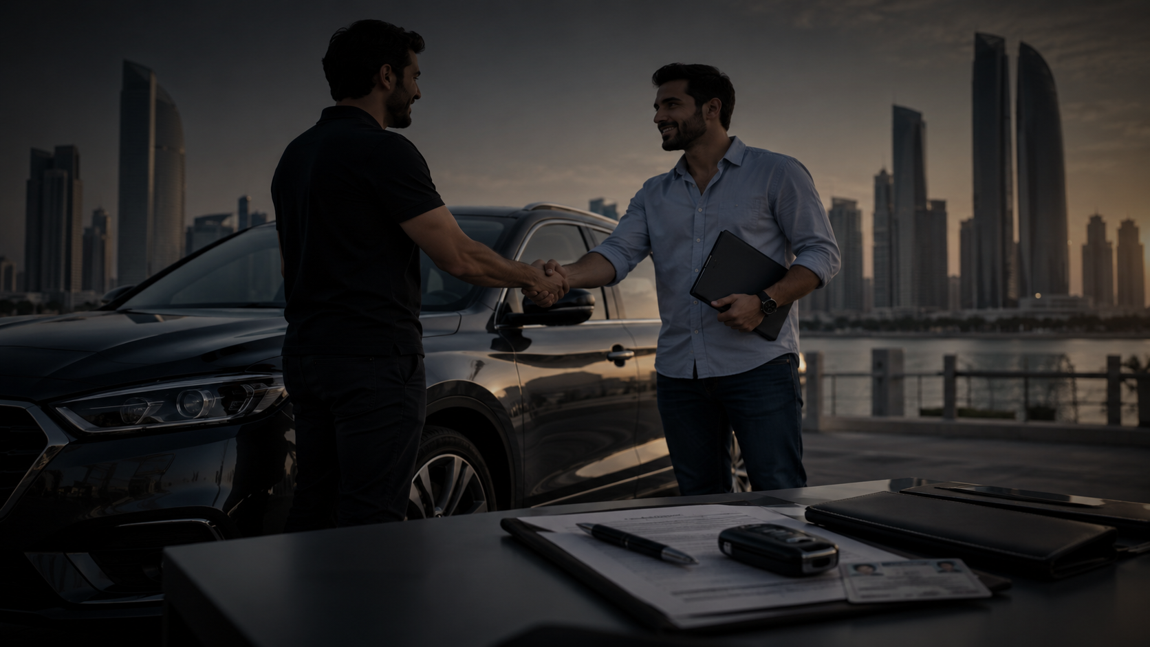 Cash for cars service helping an owner sell a used car in Abu Dhabi
